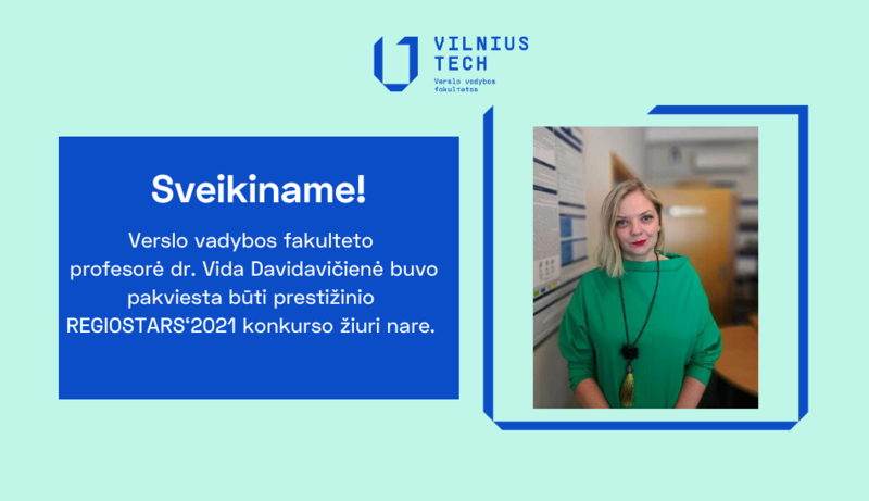 Profesorė dr. Vida Davidavičienė REGIOSTARS‘2021 konkurso žiuri nare
